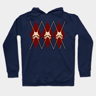 Kitty X-Bones Argyle Maroon Hoodie